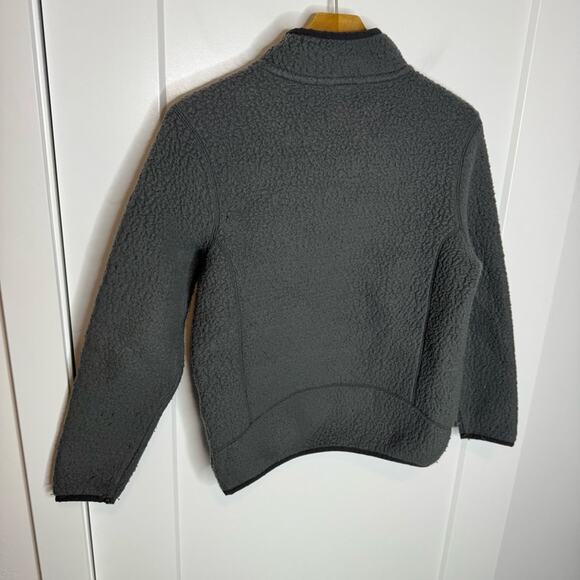 Patagonia Boys Retro Pile 1/4 Zip Gray Fleece Pullover Sweatshirt Size Large - Picture 7 of 8